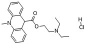 Acridan-9-carboxylic acid, 10-methyl-, 2-(diethylamino)ethyl ester, hydrochloride 69781-84-6